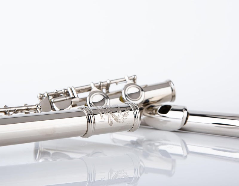 Rhythm C Flutes with Engraved Flower Closed Hole 16 Keys Flute For Student, Beginner with Stand, Carrying Case, Cleaning Kit, Gloves, Tuning Rod (Ni-Silver Color) - Image 4